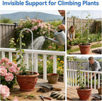 2 Pack U-Shaped Clear Acrylic Plant Supports - 23 inches Indoor/Outdoor Climbing Vine Trellis for Potted Plants, Ideal for Ivy & Tropical Houseplants,Plant Support Hoya Trellis (Crystal, 23 inches)