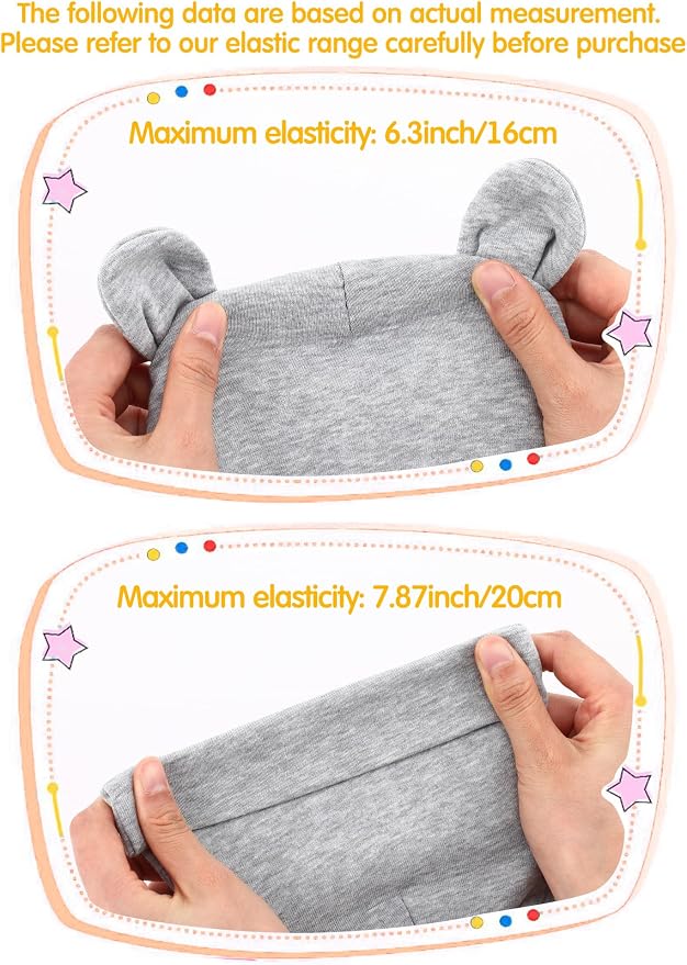 Geyoga 12 Pieces Newborn Hat Mittens Gloves Set Baby Boys Girls Cotton Baby Beanie for 0-12 Months