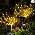 Anordsem Solar Lights Outdoor Waterproof: 2 Pack Garden Light - Bendable Copper Wire with 120 LED Firework Beads - DIY Warm Fun Decoration for Yard Patio - Twinkle Sparkler Gifts for Women Wife