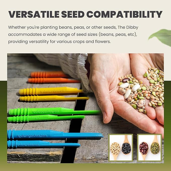 Dibby Seed Sowing Garden Tool Dibber Planter Transplanter – Sow Seeds at the Right Depth – Easily Transplant Delicate Seedlings (Little Dibby) Yellow