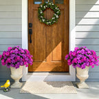 INXUGAO Artificial Flowers for Outdoors Decoration, 5 Bundles Faux Hydrangea UV Resistant Fake Arrangements Plants for Indoor Outside Garden Front Porch Spring Summer Decor, Purple