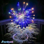 Anordsem Solar Lights Outdoor Waterproof: 6 Pack Garden Light - Bendable Copper Wire with 120 LED Firework Beads - DIY Colorful Fun Decoration for Yard Patio - Twinkle Sparkler Gifts for Women Wife
