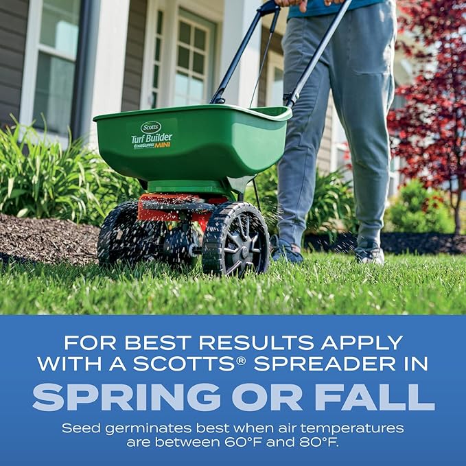 Scotts Turf Builder Grass Seed Sun and Shade Mix - Grass Seed Plus Lawn Fertilizer and Soil Improver, Covers Up To 6,400 sq. ft., 16 lb.