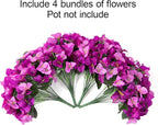 Ivydale Spring Artificial Flowers for Outdoors, 4 Bundles Fake Bougainvillea UV Resistant Faux Silk Flowers Realistic Outdoor Plants for Planter Patio Porch Window Garden Home Decor, Mixed Fuchsia