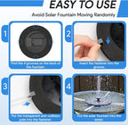 Solar Fountain, Floating Solar Powered Water Fountain Pump for Bird Bath, Garden, Pond, Pool, Outdoor Solar Founatin (2.5W)
