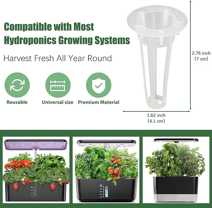 Spinach Seed Pods Kit for Hydroponic, 12 Pods Grow Anything Hydroponics Kit for Indoor Garden, Hydroponics Supplies with 12 Grow Sponges, 12 Plant Baskets, Spinach Seeds - 12 POD