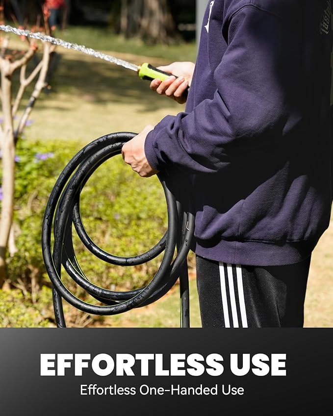 RAINPOINT Garden Hose 100ft x 5/8", Water Hose Heavy Duty, Flexible, Lightweight Durable Hybrid Hose with Swivel Handle, Male to Female Fittings