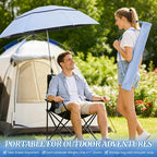 2 Pack 40.9'' Beach Chair Umbrella with 360° Adjustable Canopy & 270° Flexible Clamp, Double Canopy Sun Protection for Wheelchair, Patio, Golf Cart, Camping
