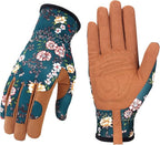 Bamllum Leather Gardening Gloves for Women - Working Gloves for Weeding, Digging, Planting, Raking and Pruning