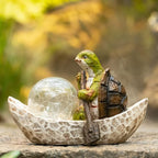 Rezpuao Garden Statue of Turtle,Garden Decor Tortoise Figurine,Turtle Outdoor Statue,Solar Tortoise Decor for Patio,Balcony,Yard,Lawn Ornament,Perfect Gardens Gift