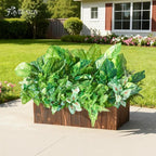 24 Bundles Artificial Plants Outdoor,UV Resistant Fake Greenery Stems with Large Shrubs Faux Plastic Plant for Outside Front Porch Planters Garden Window Box Patio Decor(Pot Not Included)