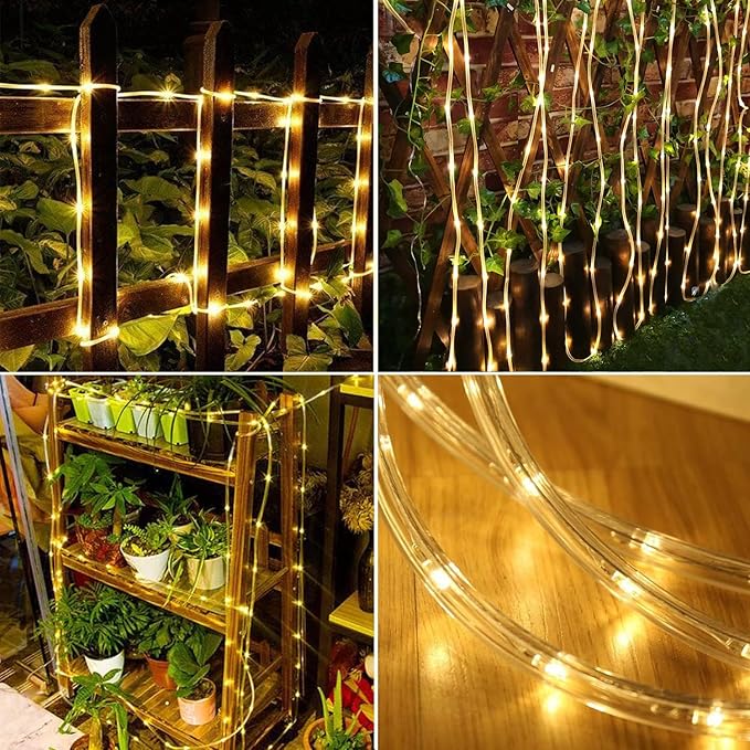 LairtPOW Solar Rope Light 2 Pack Waterproof IP65 39FT 100LEDs Outdoor LED ‎Solar Outdoor Lights for Party Garden Yard Home Wedding Christmas Halloween Holiday Tree Decoration Lighting