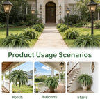 Set of 2 Large Artificial Boston Fern Plants, 48" Giant Faux Ferns with 39 Realistic Fronds, UV Resistant Fake Greenery for Outdoor Porch, Hanging Basket, Patio & Indoor Home Garden Decor