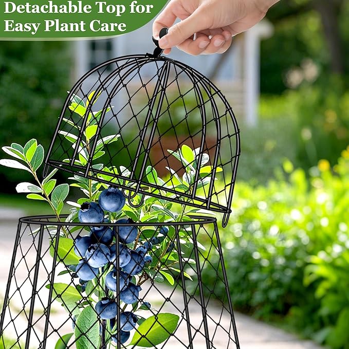 6 Pack Plant Protectors from Animals, Garden Cloches for Plants, Rustproof Chicken Wire Cloche Plant Cages to Keep Animals Out, Sturdy Metal Garden Cages for Outdoor Plants 13" D x 20" H