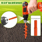Insaga 2Pack Garden Auger Drill Bit for Planting, 1.6x16'' & 3x12'' Post Hole Digger, Spiral Garden Earth Auger Drill Bit for Fence Posts, Bulbs, Plants, Fits 3/8" Hex Drive Drill