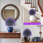 Yangrass Artificial Lavender Topiary Bushes with Ground Spike, 24" Set of 2 Faux Lavender Boxwood Ball Trees UV Resistant Fake Greenery Plants for Indoor & Outdoor Spring Porch Decor