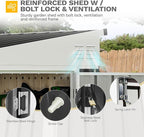 DWVO 7x4 FT Outdoor Weatherproof Storage Shed, Secure Metal Bike Shed w/Lockable Entry, Garden Storage Solution for Lawn Equipment, Tools, Waste Bin, Dark Gray