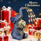 Solar Garden Elephant, Lights Watering Decor, Animal Statue Outdoor, Fairy Garden Accessories,Patio,Yard,Balcony Decorations, Lawn Ornament, Housewarming, Birthday,Mothers Day Mom Gifts