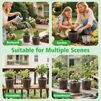 8 Inch Large Clear Nursery Pots with Drainage, 10 Pack Plastic Pots for Plants, Ideal Seedling Pots and Plant Pots for Vegetables, Orchids, Aloe, Indoor Outdoor Use (8 inch-10 Pack)