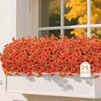 24 Bundles Artificial Mums for Outdoor Fall Flowers Fall Decor, Fall Decorations for Home Fake Mums Artificial Flowers, Fake Plants for Outdoor Planters UV Resistant for Porch Outside Yard