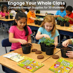 TickleMe Plant Classroom or Homeschool Science Fun Planting Party Kit – for 30 Students – Grow a Sensitive Plant that Reacts to Touch – Includes Activity Book and Seeds for Kids to Plant