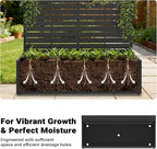 Metal Raised Garden Bed with HDPE Trellis, 45"x16"x59" Planter Box for Vegetables & Climbing Plants, Outdoor HDPE Privacy Screen Planter with Drainage Holes for Patio, Backyard, Garden