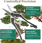 Wablade Japanese-Made Double-Edge Bonsai Pruning Shears, Precision Bud Scissors for Clean, Smooth Cuts on Soft Stems, Hand Pruner for Flowers & Plants, 5mm Capacity (Double-blade)