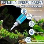 Aquarium Glue, Clear Reef Adhesive for Plants and Rocks, Moss, Coral, Stone, Wood, Plant, Suitable for Freshwater and Saltwater Aquascape, 5g*2pcs
