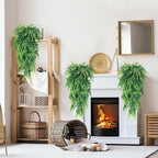 Sggvecsy 8 Pack Artificial Hanging Plants Fake Hanging Plant Faux Hanging Boston Ferns Fake Ivy Vines Greenery UV Resistant Plastic Plants for Indoor Outdoor Room Wall Wedding Patio Porch Decor