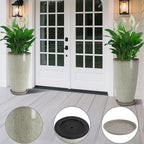 Set of 2 Lightweight Ceramic-Look Tall Planter, 21 inch Large Plastic Planter with Drain Hole & Saucers, Large Outdoor Planters for Porch, Garden, Patio, Balcony(Glaze Beige)
