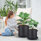4 Pack 14'' Self-Watering Fabric Pot Base - Auto-Irrigation System Plant Saucer for 5 Gallon Fabric Pot, Auto Watering Plant Water Tray Self Watering System for Indoor Greenhouse Grow Tent Garden