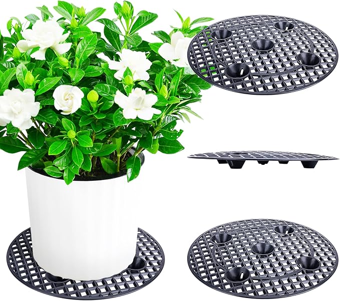 4PCS Plant Level Pot Elevator, Plant Stands, 12inch Plant Pot Saucer for Prevent Rot and Damage on Patio & Deck (30cm-4pcs, Black)