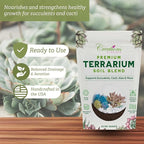 Creations by Nathalie Natural Terrarium Growing Medium Well-Draining Mix for Succulents, Cactus & Aloe, Untreated Pine Bark, Canadian Peat & Coarse Sand