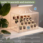 Clear Mini Greenhouse Indoor, 2 Pack Small Portable Tabletop Green House with Magnetic Door for Seed Starting, Plant Grow Warmer and Home Gardening Display