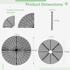 4 Pcs Flower Pot Cover, 11.8 in & 20.8 in Plant Pot Grid with Stakes, Cuttable Abs Plant Protectors, Pet Digging Deterrent for Indoor & Outdoor Plants