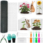 Plant Protectors from Animals, 32.8ftx16inch, DIY Cuttable Plant Cage for Vegetable Gardens, Tree Saplings & Potted Plants, Easy to Install Protection for Gardeners & Outdoor Growing (Black)