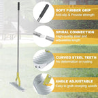 BARAYSTUS Thatch Rake Dethatcher - 15-Inch Wide Lawn Rake for Dead Grass Removal, Stainless Steel Adjustable Handle Garden Rake for Soil Loosening, Aeration & Thatching, 58.5-Inch Length