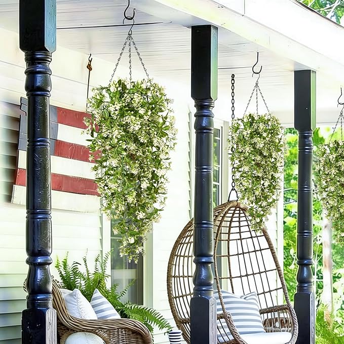 Waipfaru 8pcs Fake Hanging Plants, Artificial Hanging Flowers Faux Ivy Pothos Vines Greenery for Wall Home Bedroom Living Room Aesthetic Kitchen Office Aesthetic Kitchen Indoor Outdoor Decor
