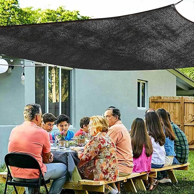 Shade Cloth for Plants Outdoor Pergola Shade Cover Multifunctional Rectangular Shade Sail, Mesh Breathable Shade for Greenhouses, Courtyards and Flowers Plants,black-6x6m