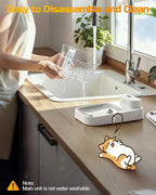 ODSD Cat Water Fountain, App Monitoring Wastewater Separation & No Filter Cotton, 5000mAh Battery & Plug-in Pet Water Fountain with 101oz/3L Automatic Water Dispenser for Cats Indoor, 2.4G Wi-Fi