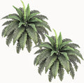 2 Pack Artificial Fern for Outdoors 33" Fake Boston Ferns Large Artificial Plants Faux Ferns for Front Porch Halls Indoors Gardens Churches Window Box Decorating