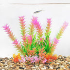AQUANEAT Artificial Fish Tank Plants, Aquarium Decorations, Pink Plastic Accessories, 10pcs