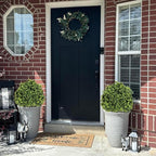 27“ Realistic Artificial Boxwood Topiary Trees Set of 2, Faux Boxwood Plants Outdoor UV-Resistant, No Maintenance Curb Appeal Fake Evergreen Bushes & Shrubs for Front Porch Outside Planter Decor
