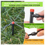 100Ft Drip Irrigation System Kit with Watering Kit Locked Fittings 360 Degree Micro Drip Sprayer Automatic Irrigation Equipment for Small Farm, Raised Bed 1/4 Inch 5/16 Inch Irrigation Tubing Hose