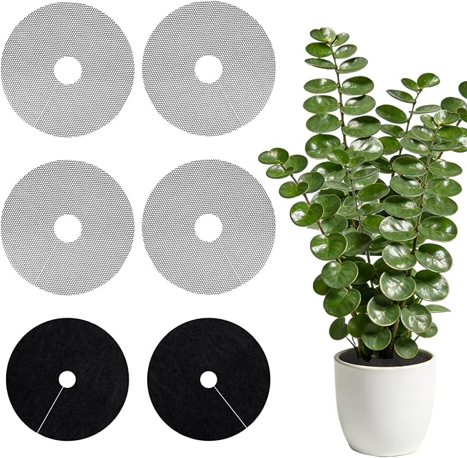 6-Pack Plant Pot Grids- 11.8 Inch Cuttable Mesh Flower Plant Pot Soil Covers -Protectors from Animals - Plant Protector Ring for Indoor Outdoor Garden Plant Landscaping