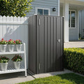 Patiowell 22 Cuft Outdoor Storage Shed with Adjustable Shelves, Metal Vertical Storage Cabinet with Lockable Door, Outdoor Waterproof Tool Garden Shed for Backyard Lawn Patio, Black