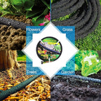 Taisia 1/2" Soaker Hose 25 ft Round Rubber Garden Water Hoses, Heavy Duty Drip Hose for Watering Irrigation, Water Seeper Soaker Hoses for Garden, Lawn and Plants
