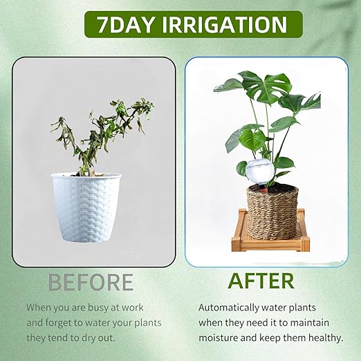 2 Pack Self Watering Globes for Indoor & Outdoor Plants – 17oz Automatic Water Bulbs for Indoor Plants–Slow Release Control Water Dripper for Plants – Plant Watering Devices While Away