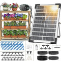 Solar Drip Irrigation System, 8W Powered Auto Watering Kit for 30 Pots, HD LED Display with 22 Timing Modes, Anti-Siphoning & IPX5 Waterproof, Suitable for Outdoor Garden, Balcony & Greenhouse