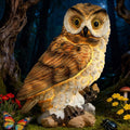 Solar Owl Garden Outdoor Statue,Owls Figurine Sculpture with LED Lights for Porch Patio Lawn Yard Deck Spring Summer Decor - Mother's Day Housewarming Gift for Women Men Owl Lover
